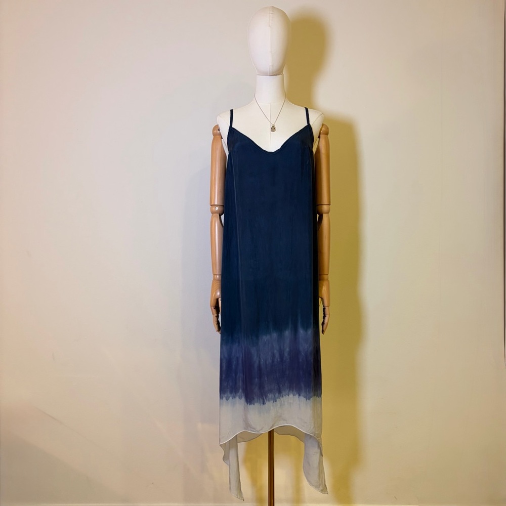 Hodges Collection Ombre Dip-Dye Cupra Slip Dress NWT L